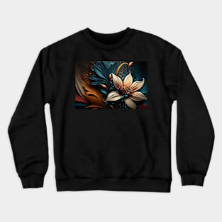 Abstract Floral Garden Botanical Print Crewneck Sweatshirt